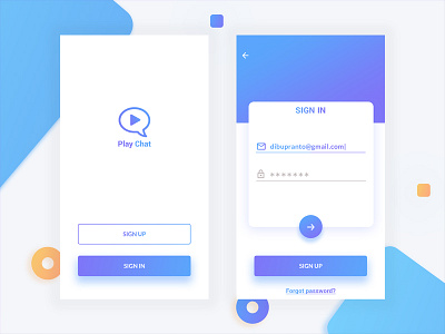 Chat app Sign In app chat clean gradient ios sign in trend ux