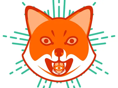 Karmic fox cosmic eyes fox illustration vector