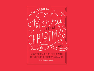 Christmas Lettering card christmas design lettering red