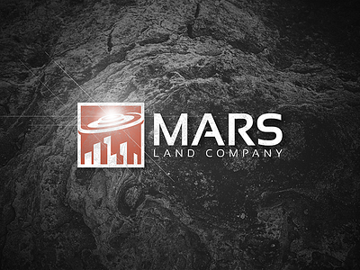 Mars Land logo city flying object futurism futuristic land logo logo design mars masculine logo monkey mark space ufo