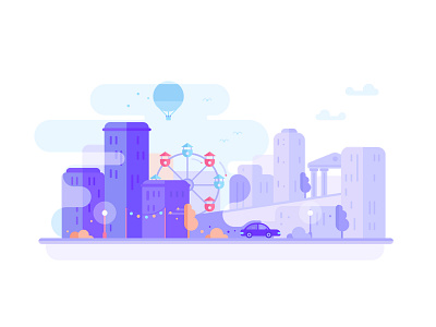 Cabify city! app building cabify car city graphic illustration sky skyline vector web