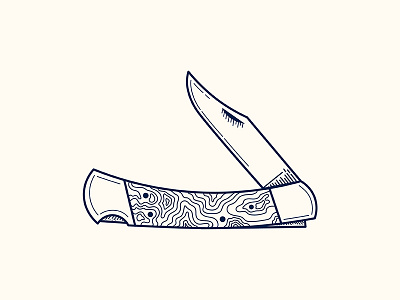 Topography pocket knife illustration design graphic design hand lettering handmade illustration knife lettering vintage