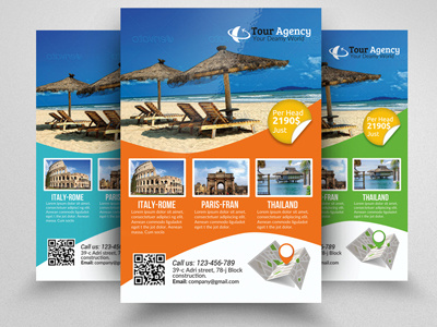 Tour Travel Agency Flyer Template business business flyer clean company corporate business flyer