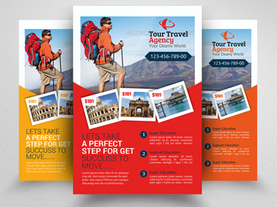 Tour Travel Agency Flyer Template business business flyer clean company corporate business flyer