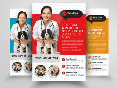 Pets Clinic & Care Centre Flyer Template business business flyer clean company
