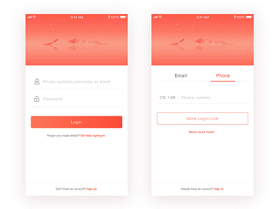 sign in / sign up app in sign ui up