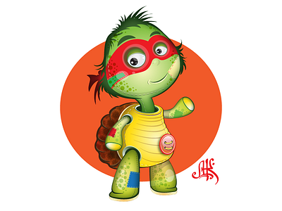 Turtle Rag animal art character design children drawing graphic icon illustration kids web