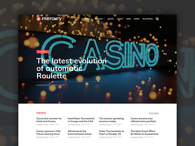 New Header for Mercury Theme casino gambling magazine mercury news newspaper theme wordpress