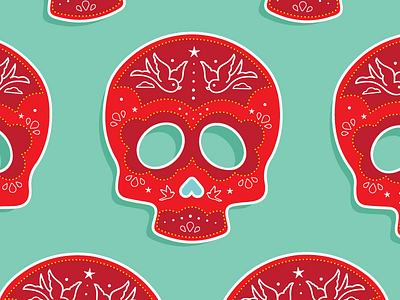 Sugar Skulls day of the dead dias de los meurtos halloween illustration pattern design skulls sugar skulls