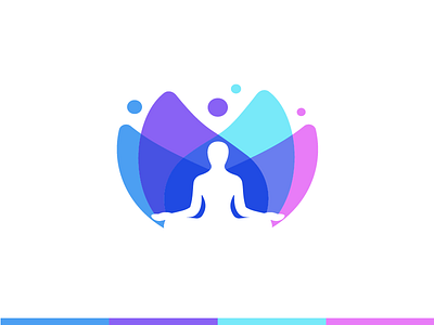 Psychology & Meditation colourful cute idea identity logo meditation brand icon lotus flower nature psychology meditate workshop training company