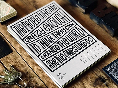 Letterpress Calendar calendar hand lettering lettering letterpress type typographs