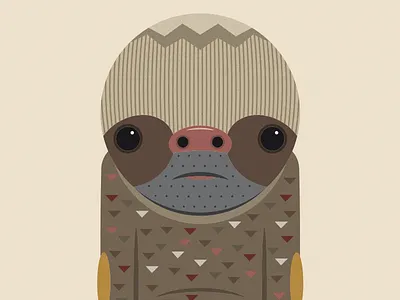 Sloth animals character illustration cubhaus geek graphic design grumpy old man negativebear nerd odd redbubble sloth wildlife