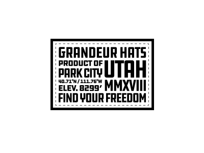 Grandeur Patch grandeur grandeur hats grandeurhats.com hat lockup nhammonddesign nick hammond nick hammond design nickhammonddesign.com patch typography