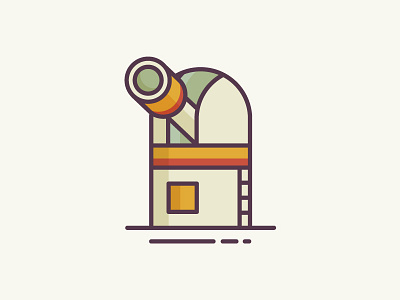 Retro Observatory 2d flat icon illustration observatory space spot stars starwars ui ux vector