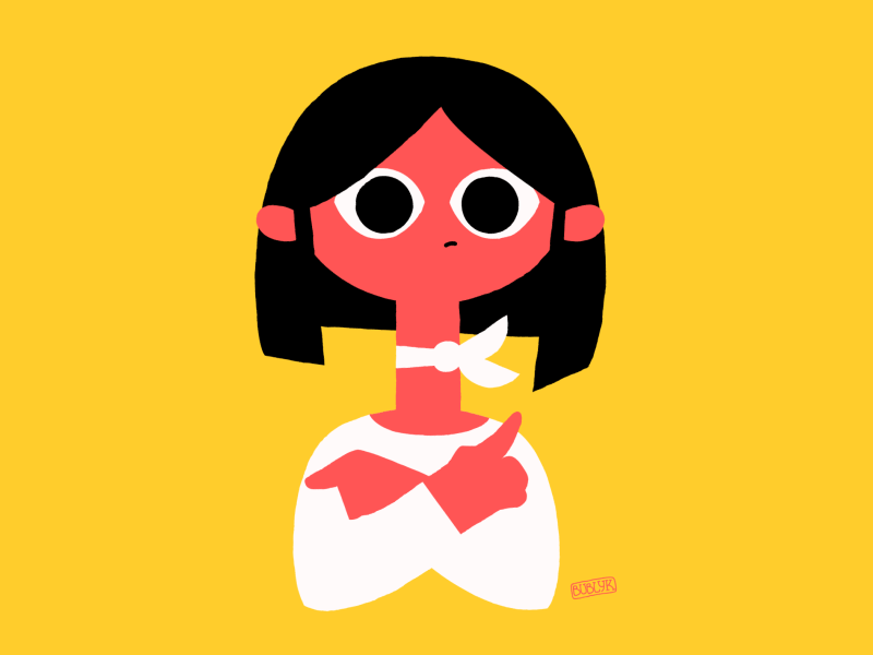 Some very suspicious weekend vibes animation flat gif girl motion portrait vector