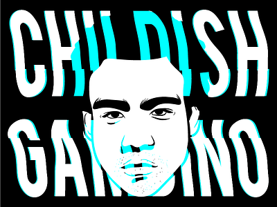 I'm flyer than a mother ship artist blue childish gambino donald glover glitch illustration rap