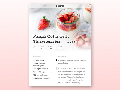 Daily UI #040 dailyui dessert pannacotta recipe uidesign uxdesign