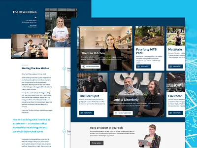 Customer Stories blue card editorial grid tile timeline webflow xero