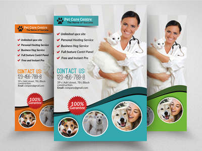 Pets Clinic & Care Centre Flyer Template agency blue business business flyer clean company