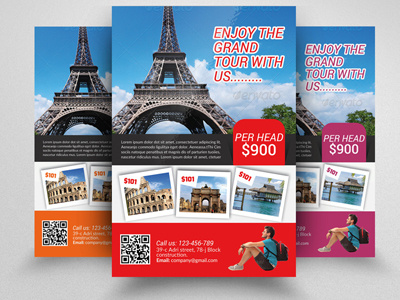 Tour Travel Agency Flyer Template agency blue business business flyer clean company