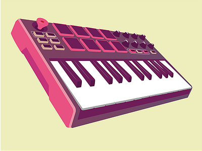 Akai MPK Mini mkII akai controller flat illustration keyboard midi mini mk2 mpk vector