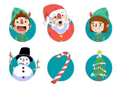 Freebie: Christmas Icons christmas elves freebies icons pixel santa ui ux