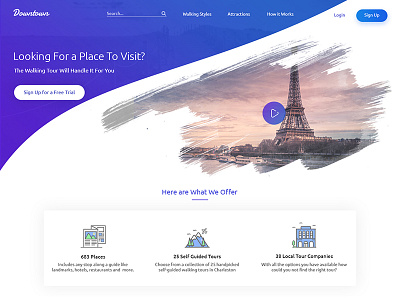 Trip landing page design landing page trip ui ux web website