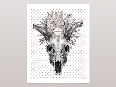 Nine Antler Deer deer deity first shot illustration mythology personal work photoshop poster wacom