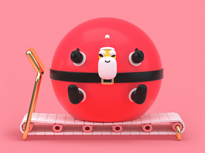 Rolling into Christmas like... animated gif character christmas cinema 4d gif holiday loop octane santa