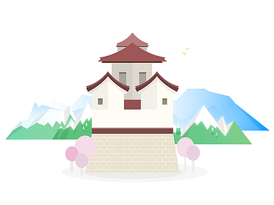 Fort J blossom castle cheery fort fortress fuji japanese mountain sakura samurai snow stronghold