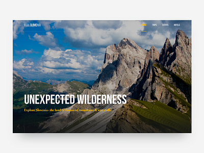 Slovenia Travel Site Concept #6 colors forest header hero mountain nature photo travel ui ux web website