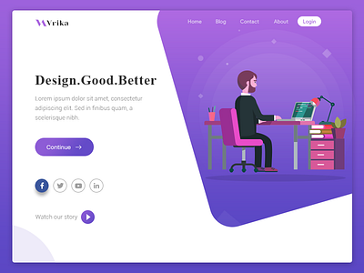 Vrika Landing Page beautiful blog clean contact dashboard design home login ui ux web