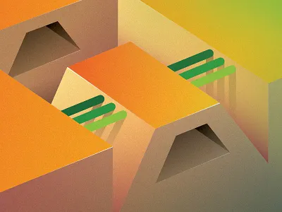 Construction company - visuel 1 cable iso orange tube tunnel vecto