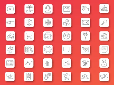 Minimalist Line Icons icon set line icons minimalist ui user interface