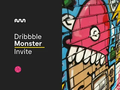 Dribbble Monster Invite design dribbble illustration invite monster rich pearson
