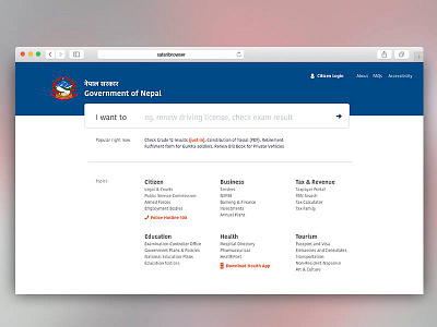 Government portal portal ui uiux webapp website