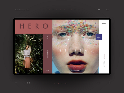 Hero Magazine Home Page clean concept crisp editorial fashion homepage magazine minimalistic mondrianizm promo ui ux