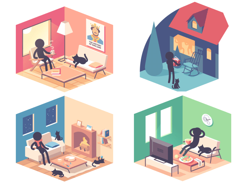 Smashing Mag / Riddle #7 animation character house illustration interior isometric riddle