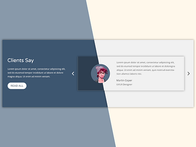 Testimonial clean clients say feedback slider testimonial ui unique ux