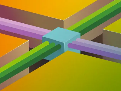 Construction company - visuel 2 cable cube landscape tube tunnel vector