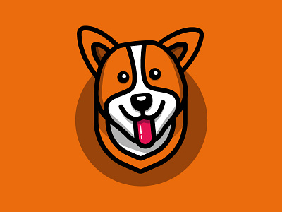 Corgi animal corgi cute dog drawing flat design graphic design icon illustration minimalism orange welsh corgi