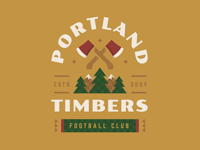 Portland Timbers axe badge illustration mls mountains portland soccer timbers woods