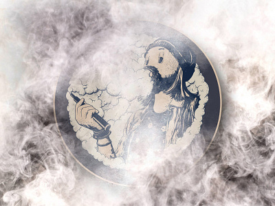 vaper art artwork drawing graphic grunge illusign illustration smoke vape vaper