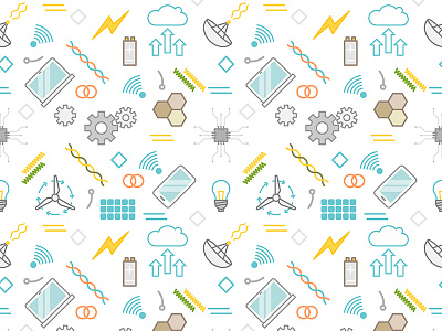 Technology Pattern background design education explore graphic icons illustrated pattern progress science technology vector