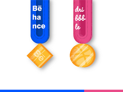 Medals !! behance blue dribbble gold idea illustration illustrator medals pink vector