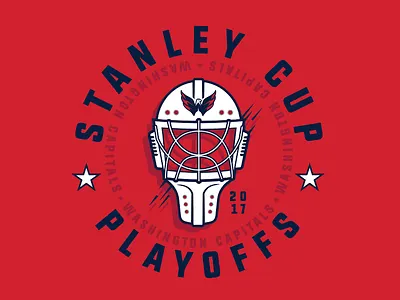 Caps Playoffs capitals hockey illustration mask nhl stanley cup typography washington