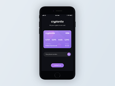 Crypto Credit Card, Day 18 app blockchain crypto design gradient ios minimal ui ux wallet