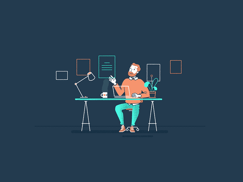 Desk characterdesign deskdesign illustration mograph motiondesign