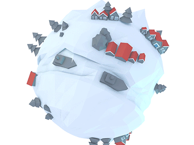 Snowball planet 3d c4d cinema4d lowoply modeling snowball winter xmas