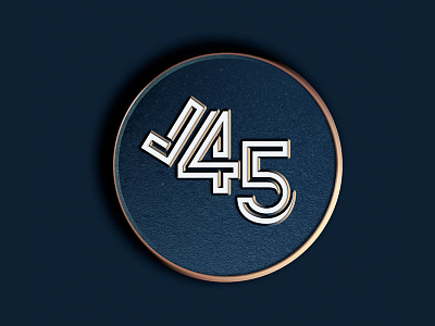 45th Anniversary Logo Idea . 45 anniversary badge branding logo pin